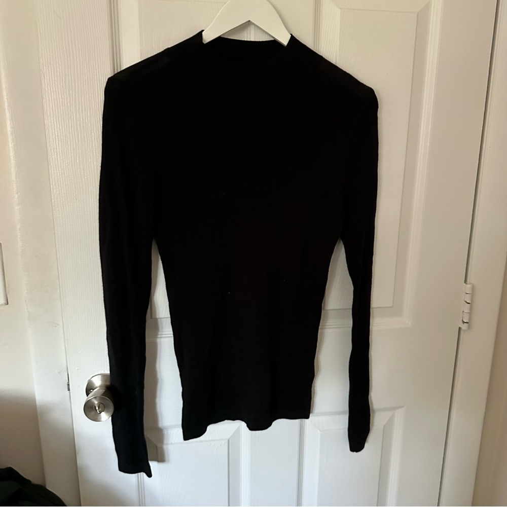 Black Knit Long Sleeve Top